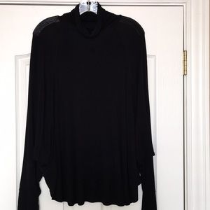 Forever 21 Black Turtle Neck Dolman Sleeve Tunic